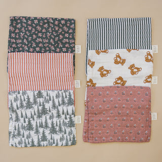 Green Stripes Muslin Burp Cloth
