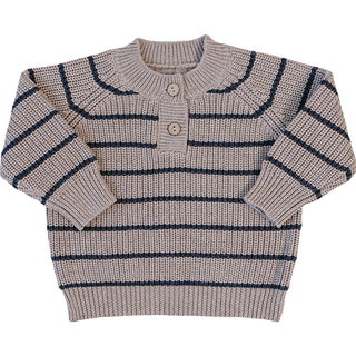 Brown + Charcoal Stripe Knit Sweater