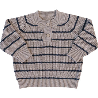 Brown + Charcoal Stripe Knit Sweater