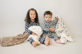 Brown Floral Bamboo Fleece Quilt
