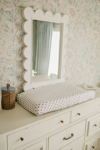 Cream Berry Muslin Changing Pad Cover