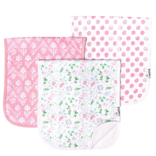 3 Pack Premium Burp Cloths - Claire