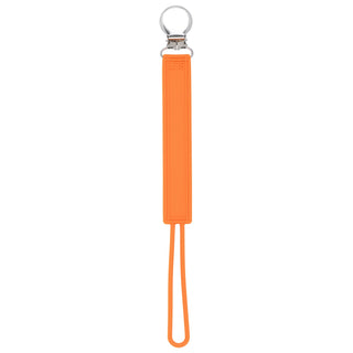 Classic Orange All Silicone One Piece Pacifier Clip