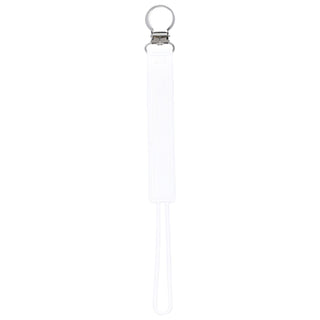 Classic White All Silicone One Piece Pacifier Clip