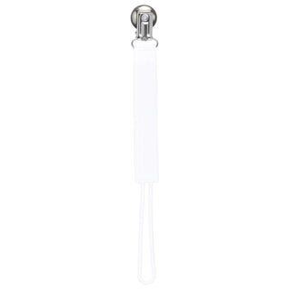 Classic White All Silicone One Piece Pacifier Clip