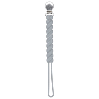 Twist Gray All Silicone One Piece Pacifier Clip