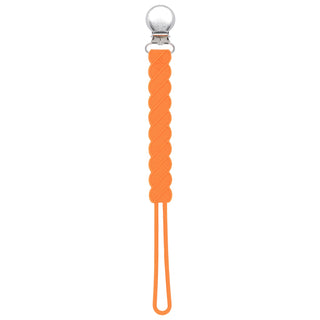 Twist Orange All Silicone One Piece Pacifier Clip