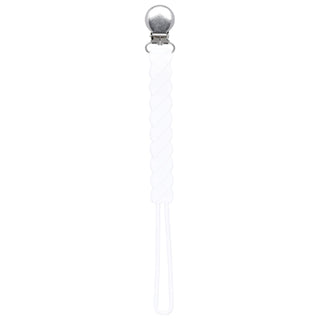 Twist White All Silicone One Piece Pacifier Clip
