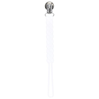 Twist White All Silicone One Piece Pacifier Clip