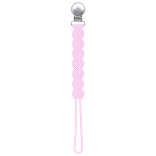 Waverly Pink All Silicone One Piece Pacifier Clip