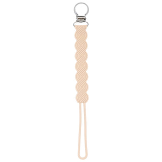 Waverly Tan Neutral All Silicone One Piece Pacifier Clip