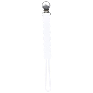 Waverly White All Silicone One Piece Pacifier Clip