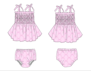 Emeryn - Smocked Diaper Dress Set