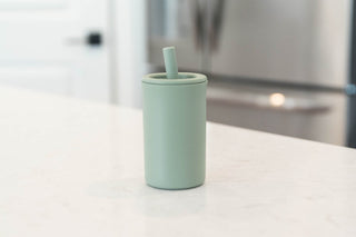 Sage Silicone Straw Cup