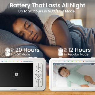 Babysense HD S2: Video Baby Monitor with 2 Cameras, Non Wifi, Split Screen & Night Light Machine