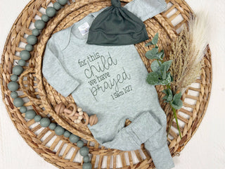 Baby Romper | For This Child We Have Prayed | Green