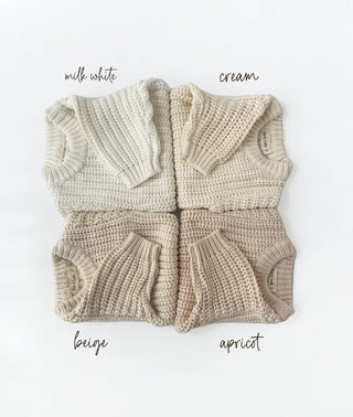 Baby Chunky Knit Braided Sweater | Pastels