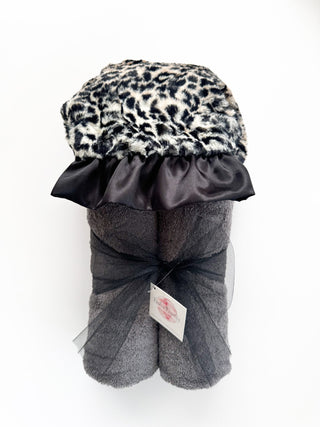 Black Cheetah | Luxe Hooded Baby Bath Towel