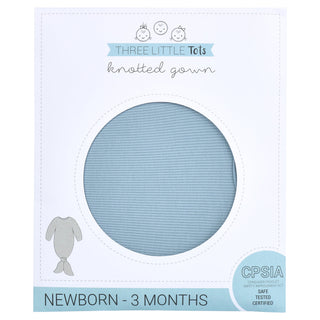 Blue Bird Ribbed Knotted Newborn Gown
