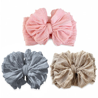 Neutral | Signature Ruffled Baby Headband Set of 3