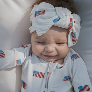 Bamboo Zip Pajamas | Americana Ribbed