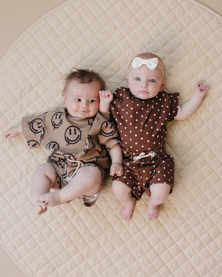 Shorts Set | Brown Polka Dots