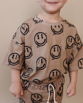 Shorts Set | Brown Smiley Face