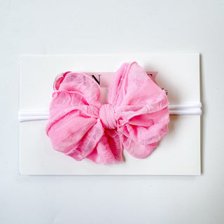 Skinny Mini Ruffled Headband | Bubblegum