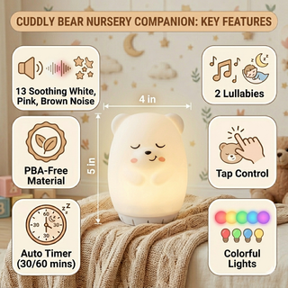 Cute Night Lamp Portable Sound Machine - New Mom Gift