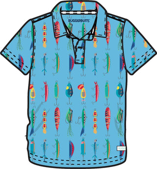 Boys Gone Fishin Knit Short Sleeve Performance Polo