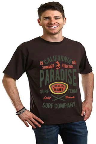 California Summer Surfing Men's Bamboo Viscose/Organic Cotton Short Sleeve Graphic T-Shirt
