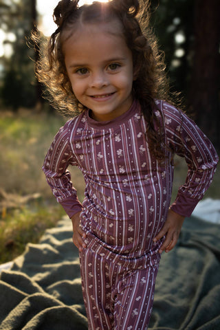 Cottage Stripe Floral Bamboo Pajamas