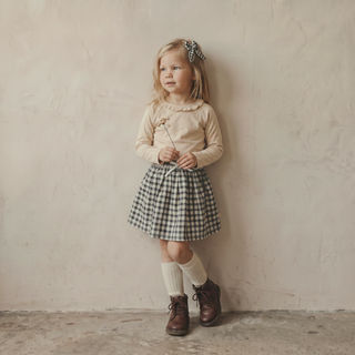 Organic Twill Skirt - Charcoal Plaid