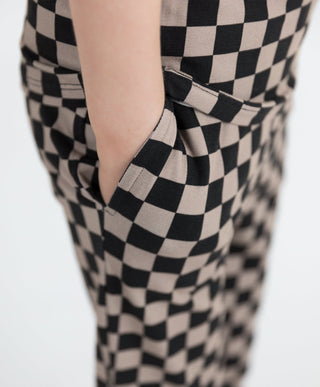 Black & Tan Checkered Two-Piece Set