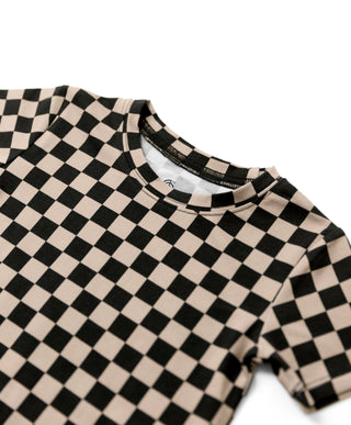 Black & Tan Checkered Two-Piece Set