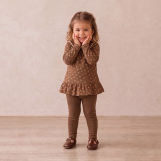 Organic Legging Set of 2 - Chestnut Bloom + Brown