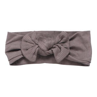 Cocoa Brown Ribbed Knotted Headband