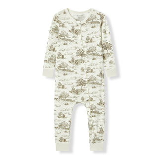 Country Toile Luxe Stretch Zipper Pajama