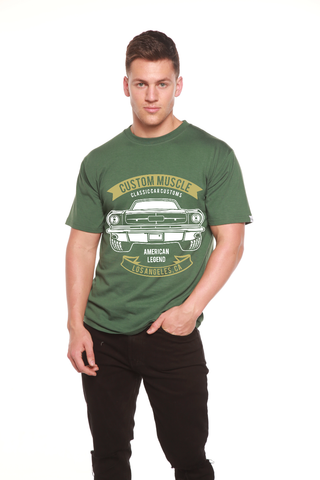 Custom Muscle Men's Bamboo Viscose/Organic Cotton Short Sleeve Graphic T-Shirt