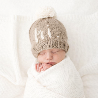 Hi. Pebble Brown Hand Knit Beanie Hat Baby & Kids