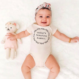 Daddy's Favorite Human Organic Cotton Short Sleeve Baby Bodysuit