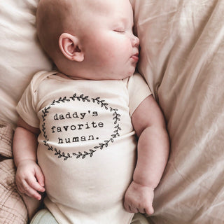 Daddy's Favorite Human Organic Cotton Short Sleeve Baby Bodysuit