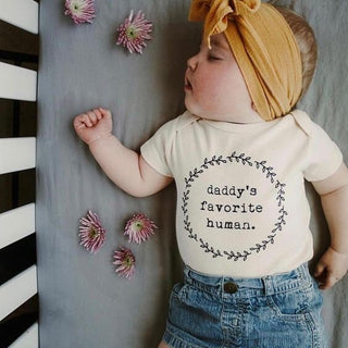 Daddy's Favorite Human Organic Cotton Short Sleeve Baby Bodysuit