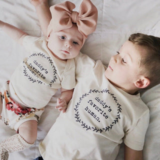 Daddy's Favorite Human Organic Cotton Short Sleeve Baby Bodysuit