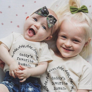 Daddy's Favorite Human Organic Cotton Short Sleeve Baby Bodysuit