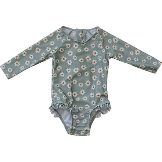 Light Green Daisy Long Sleeve One Piece - in store only