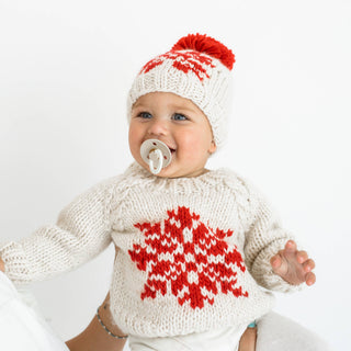 Snowflake Natural Crew Neck Sweater for Baby & Toddler