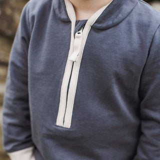 Quarter-Zip Baby Boy Jumpsuit