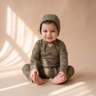 Organic Kimono Onesie & Pants Set - Dino