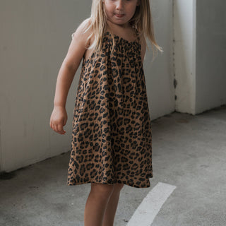 Child Muslin Sleeveless Dress | Leopard